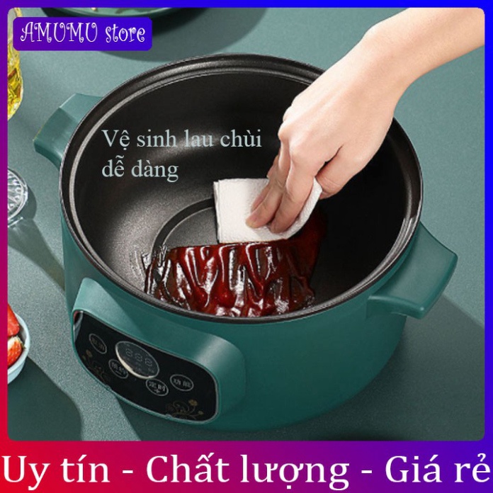 [Hàng cao cấp]Nồi Lẩu Mini Đa Năng Xào, Hấp, Chiên, Nấu Cơm, Nấu Cháo Tặng Kèm Bộ Dụng Cụ 6 Món