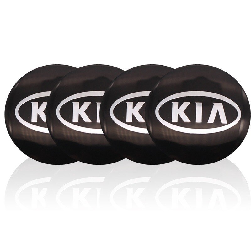 Set 4 ốp dán trang trí nắp đùm bánh xe ô tô 56mm dành cho Kia Morning Seltos K3 Carens Forte Cerato Soluto