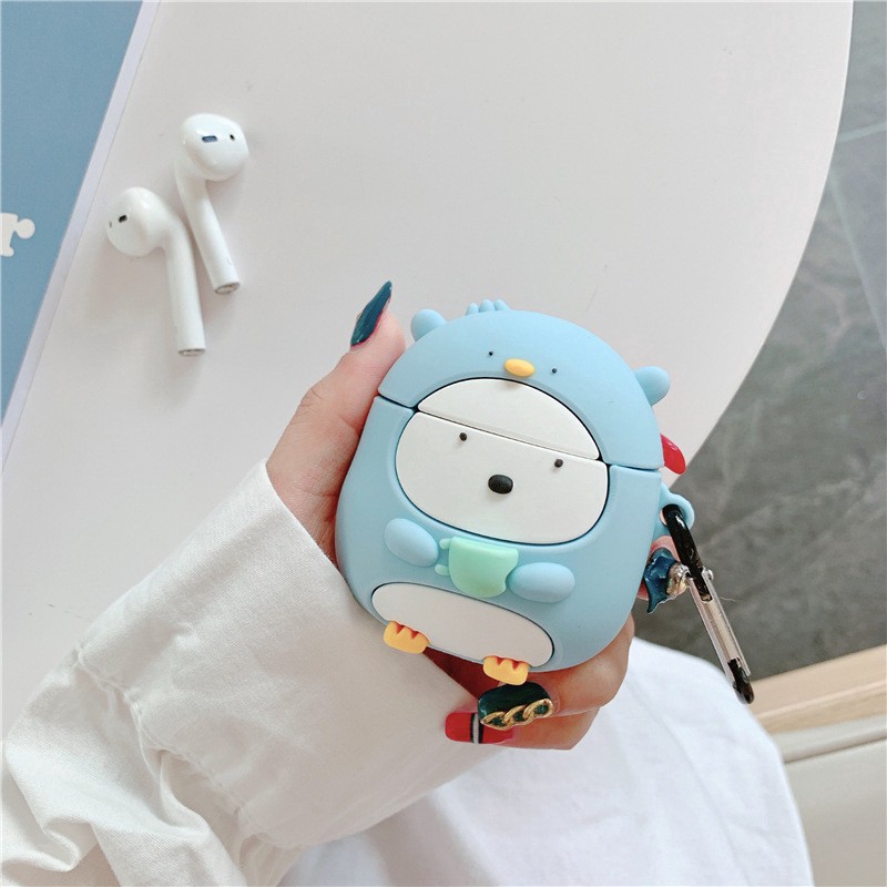 Vỏ hộp đựng tai nghe Airpods 1 2 hình chim cánh cụt anime Sumikko gurashi dễ thương