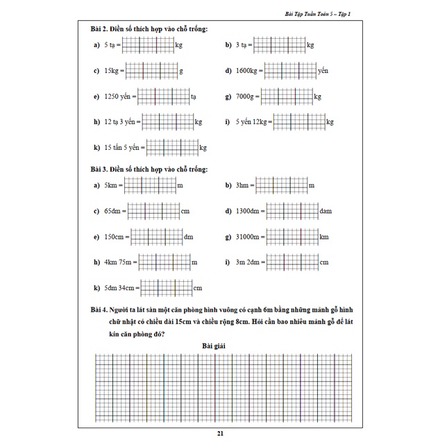 Sách - Bài Tập Tuần Toán 5 - Tập 1 (1 cuốn)