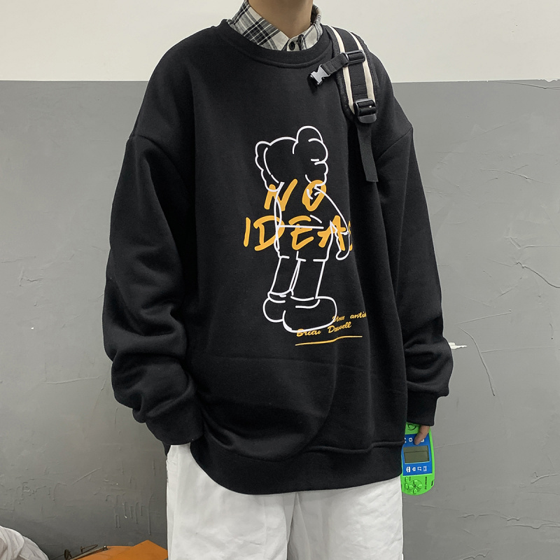 Áo thun tay dài dáng rộng in hình cá tính trẻ trung dành cho nam | BigBuy360 - bigbuy360.vn