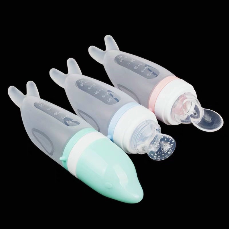 Bình Thìa Ăn Dặm Kèm Túi Nhai Chống Hóc Vcool Cho Bé