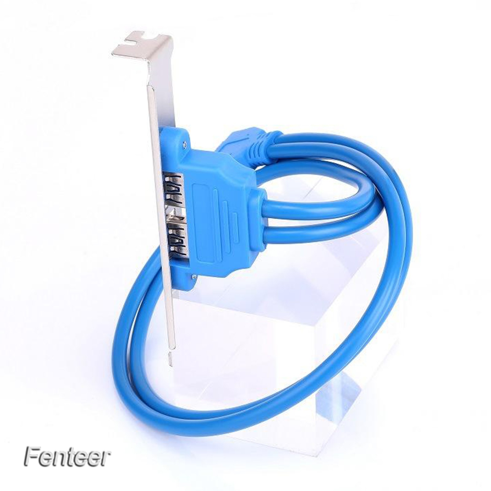 [FENTEER] 2 Ports USB 3.0 Back Panel Mount to 20pin Header Cable with PCI Bracket 50cm