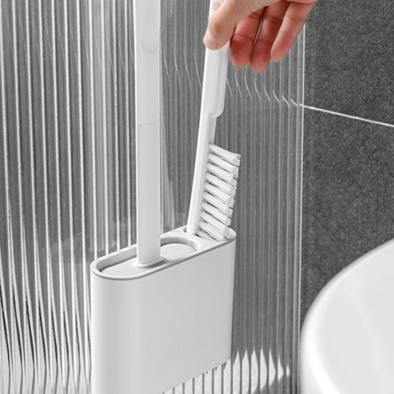 Bàn Chải Vệ Sinh Toilet Bằng Silicon TPR Lông Mềm Kèm Hộp Đựng
