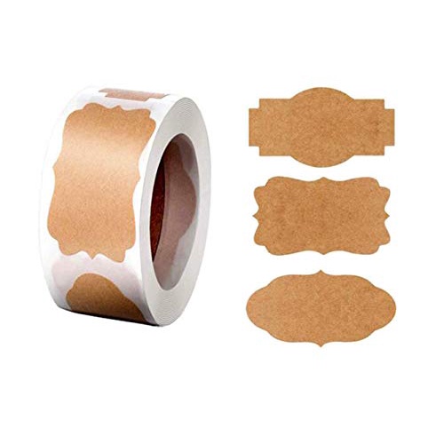Cuộn 300 nhãn dán bằng giấy kraft tự dính 1.2 &quot;x 2&quot; dễ tháo gỡ tiện lợi