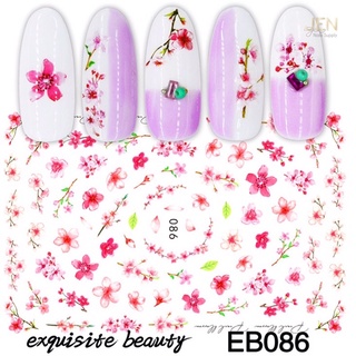 Sticker dán móng nail hoa đào Tết