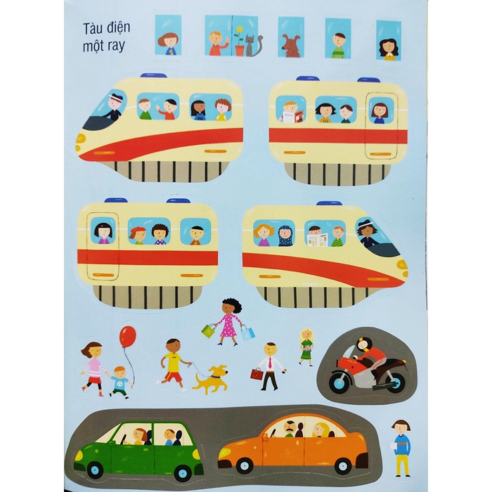 Sách dán hình đầu đời cho bé - Tàu hỏa - Dành cho trẻ em từ 3 đến 8 tuổi