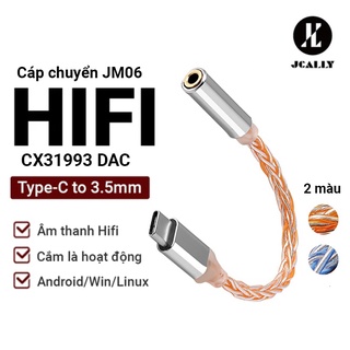 Cáp chuyển đổi âm thanh jcally jm6 type-c sang 3.5mm cx31993 hifi dac 3.5mm