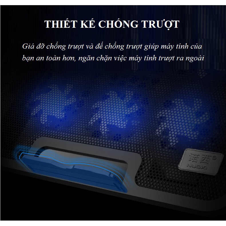 Đế Tản Nhiệt Laptop❤️FREESHIP❤️Đế Tản Nhiệt Laptop Cao Cấp 6 Quạt Mạnh Mẽ - Quạt Tản Nhiệt Tích Hợp Thêm Cổng USB H9