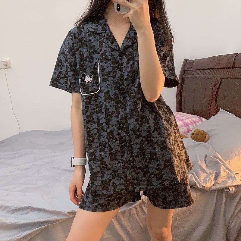 Bộ Đồ Ngủ Pijama Ngắn Tay Họa Tiết Hoạt Hình Phong Cách Hàn Quốc Cho Nữ | BigBuy360 - bigbuy360.vn