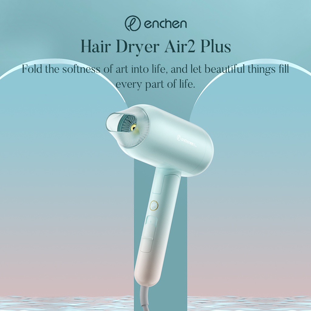 Xiaomi Youpin Máy Sấy Tóc Enchen Air 2 Plus 1800W Ion Âm Điều Khiển Nhiệt Độ Thông Minh Đa Năng