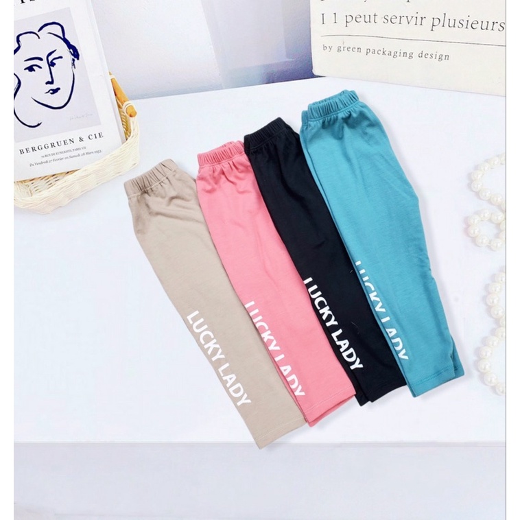 Quần legging dài bé gái cạp cao form 10-22kg thêu chữ lên dáng bao xinh_Quần legging bé gái dáng ôm