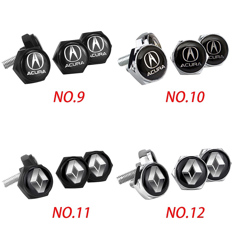 Set 4 Ốc Vít Gắn Biển Số Xe Ô Tô Acura Lotus Renault Dodge Saab Tesla