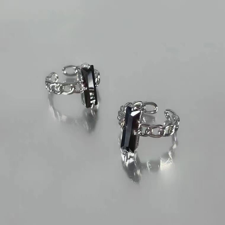 Đen Nhẫn Đeo Tay Thiết Kế Mở Thời Trang Cá Tính Cho Cặp Đôi