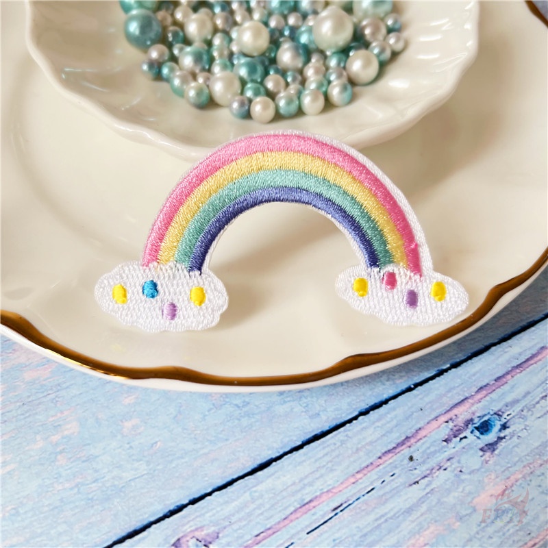 ☸ Miếng Dán Ủi Hình Cầu Vồng Ngọt Ngào Cho Nữ ☸ 1 Sticker Ủi Thêu Hình Phi Hành Gia