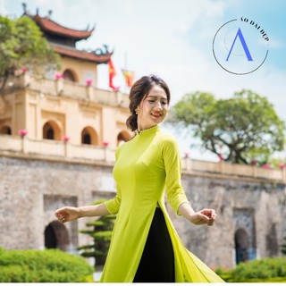 Áo Dài Truyền Thống - Áo Dài Trơn Chất Liệu Chiffon Màu Xanh Cốm ADV11