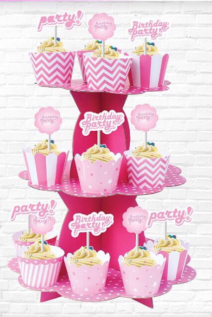 xả kho Kệ Bánh Tháp Cupcake 3 Tầng Trang Trí Sinh Nhật Thôi Nôi