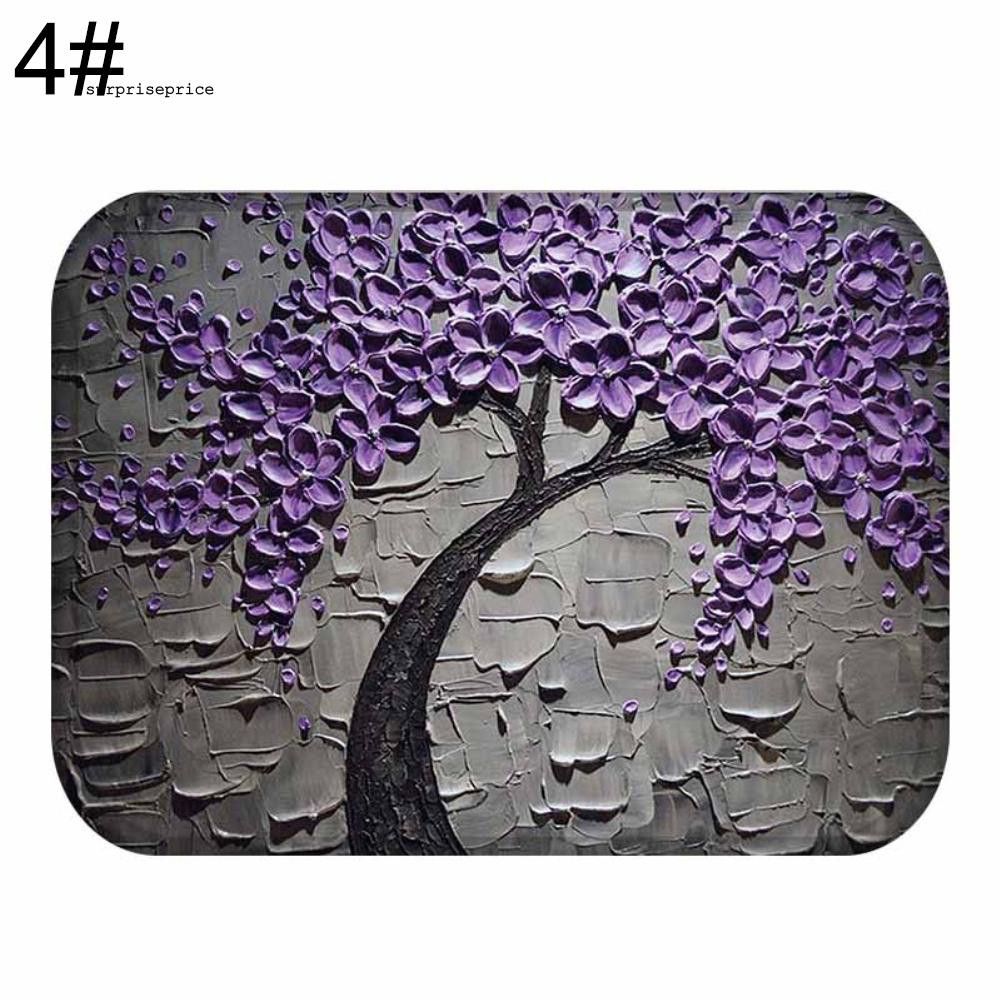 Thảm chùi chân chống trượt họa tiết tranh vẽ sơn dầu trang nhã 40 X 60cm