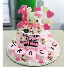 Combo 3 mèo hello kitty trang trí bánh kem, phụ kiện trang trí bánh