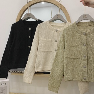 Áo Cardigan len hạt cúc đồng (Ảnh/Video tự chụp)