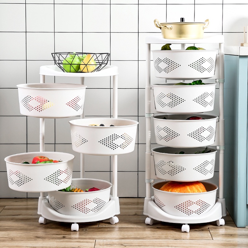 Kệ Đựng Đồ Dùng Nhà Bếp / Tắm 3 / 4 / 5 Tầng Có Bánh Xe Kéo Đa Năng Tiện Dụng