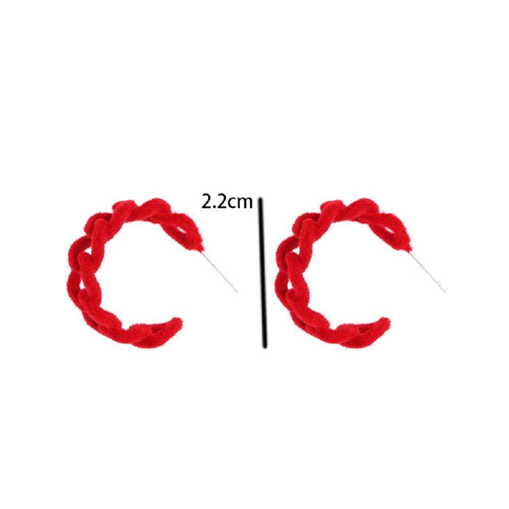 Khuyên Tai Dạng Vòng Phối Dây Xích Bằng Nhung Thời Trang Cho Nữ MXMUSTY