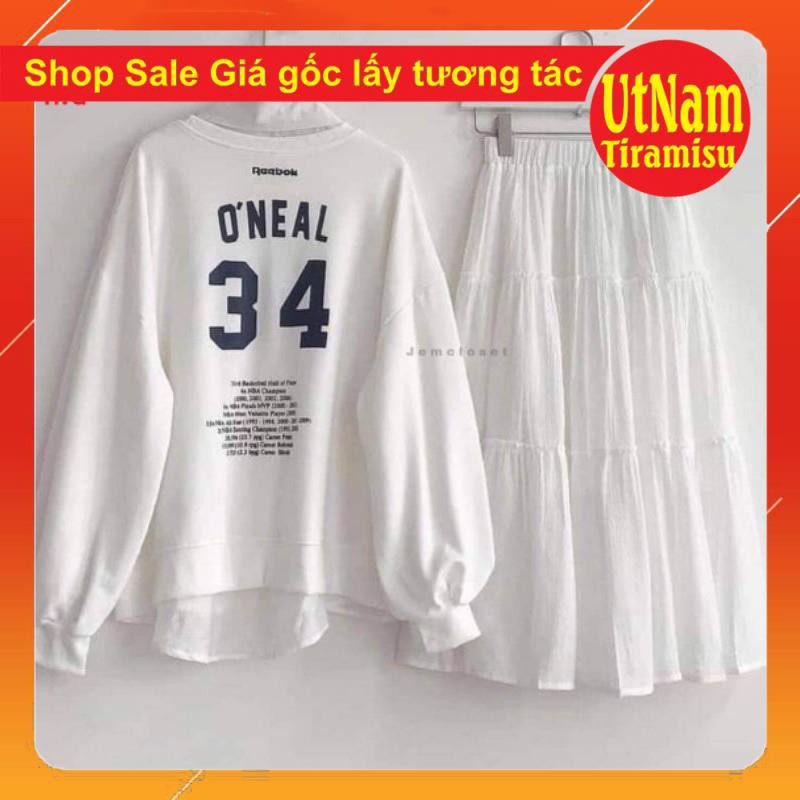 Sét áo 34 + sơ mi + chân váy 3 tầng kiểu dáng unisexFreesize 55kgphong cách Hàn Quốc