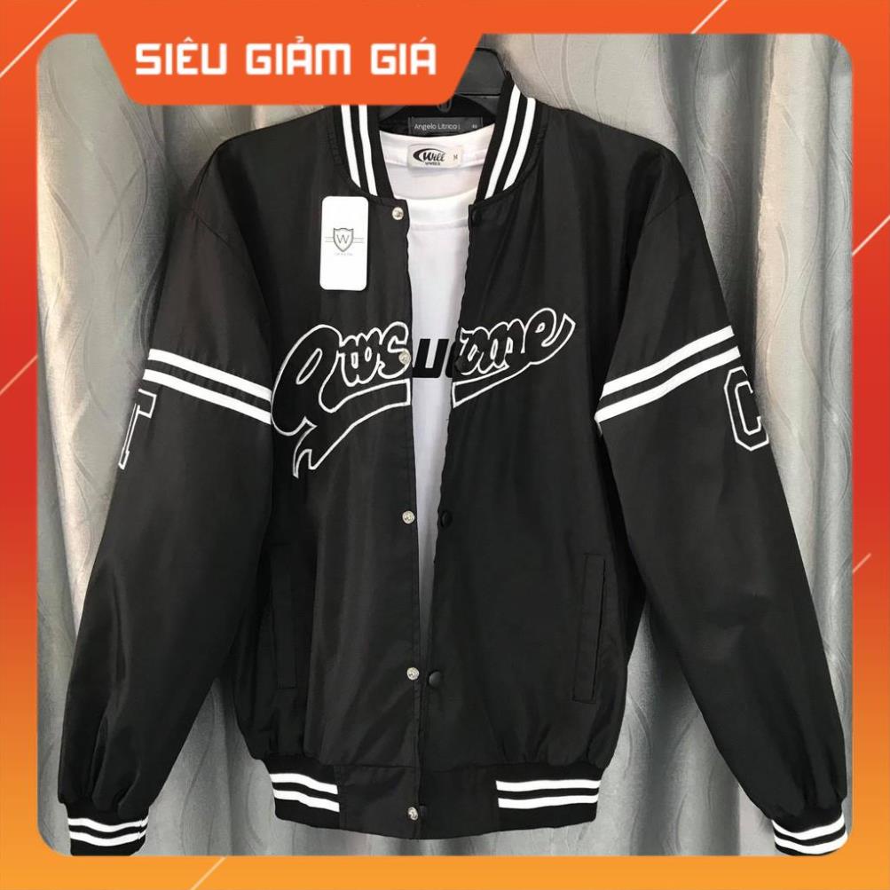 Áo Bomber Jacket Thêu chữ nổi CT WILL SHOP Unisex Nam Nữ (Ảnh Thật/Có sẵn)