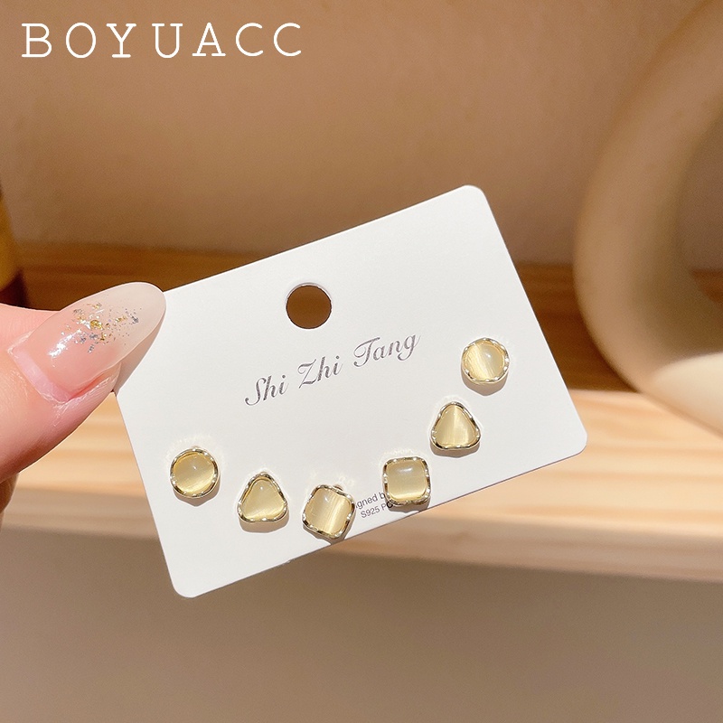 Bông Tai Bạc Hình Tròn / Bướm / Hoa Xinh Xắn Thời Trang Cho Nữ