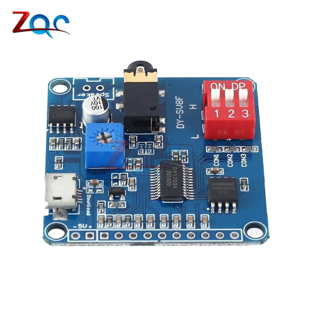 5W Voice Playback Module Board MP3 Music Player IO Trigger Amplifier UART Protocol Control USB Download 64MB Flash