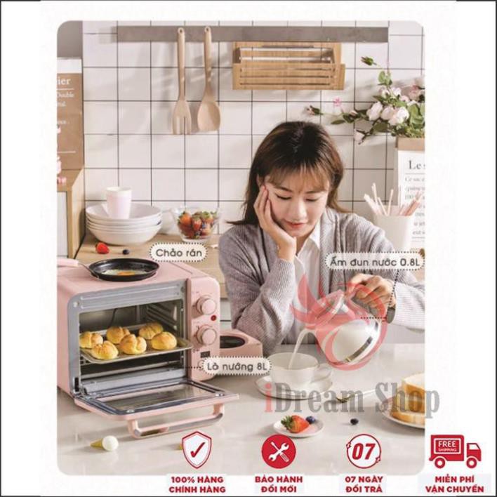 Lò Nướng Điện Đa Năng BEAR 8L 3 IN 1 & Chảo Chiên Bánh Mì Mini, Bếp Nấu Nước Cao Cấp [ Chính Hãng ]