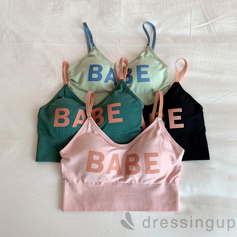 Áo Croptop Hai Dây In Chữ Cho Nữ