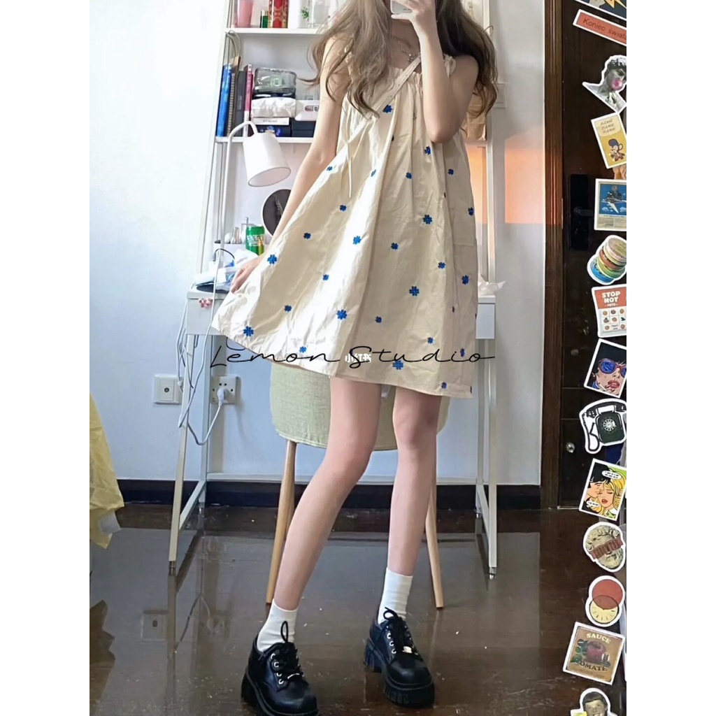 Lemon studio Đầm In Hoa Phong Cách Hàn Quốc Thời Trang Cho Nữ 12075