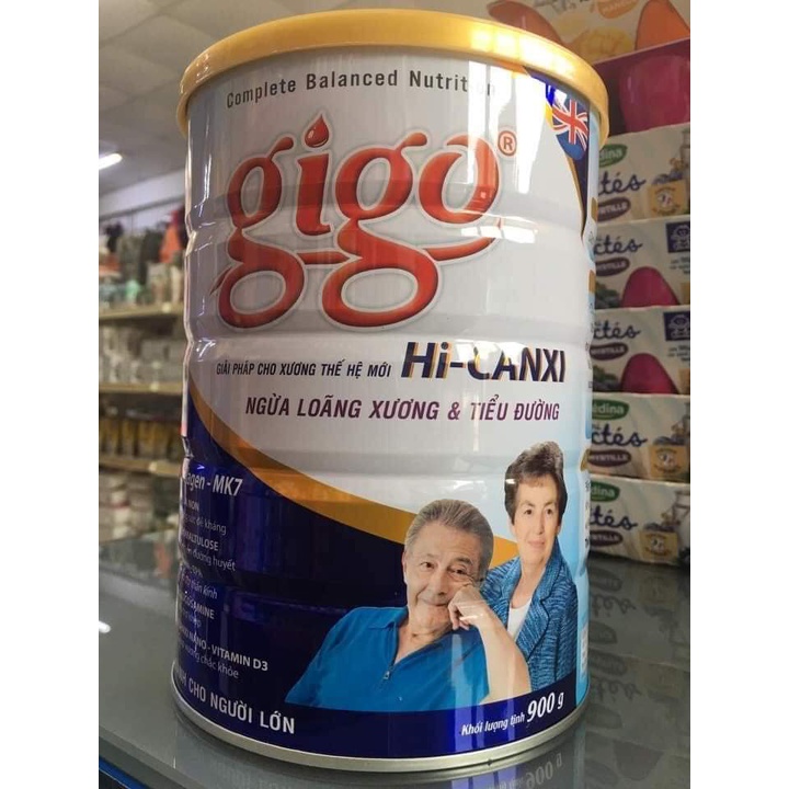 Sữa gigo Hi_canxi lon 900g Date 2024 ngừa loãng xương và tiểu đường