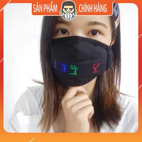 Khẩu trang đèn led chạy chữ điều chỉnh bằng Bluetooth điện thoại - halloween, rap việt, cosplay, đi bar, quẩy