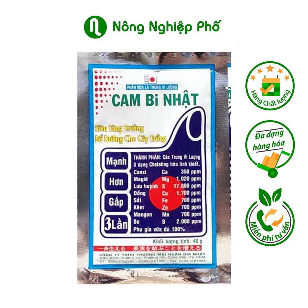 Phân bón bổ sung trung vi lượng cam bi Nhật tăng trưởng cây trồng - Gói 40 gram