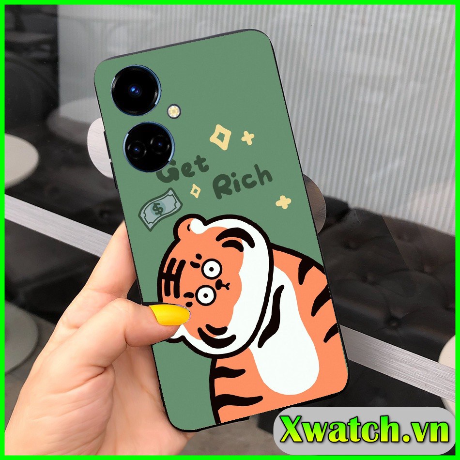 Ốp lưng dẻo Tecno Camon 19pro 4G Pova 4 Pova 2 Spark 8C Spark 7/7T Spark 6Go Pop 5 Lte Pova 3 Pova Neo in họa tiết Tiger