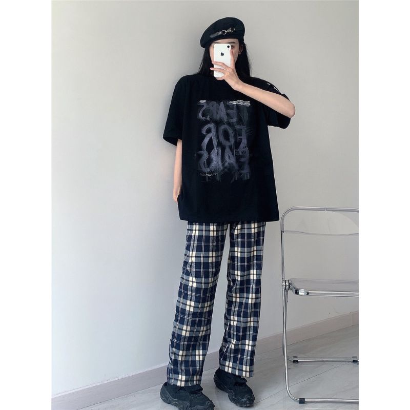 Áo thun chữ khói, AN MINH, chất cotton giãn 4 chiều dầy đẹp mịn mát, form thụng tay lỡ, nam nữ mặc được dưới 65kg
