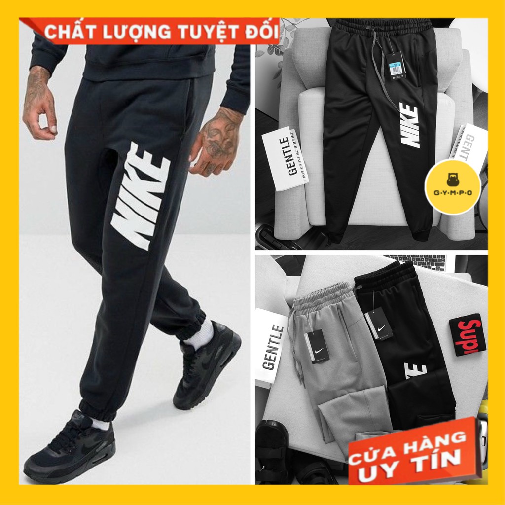 Quần Thể Thao Nam [JOGGER] Dài Logo Đùi Ống Bo [ĐỒ TẬP GYM NAM]