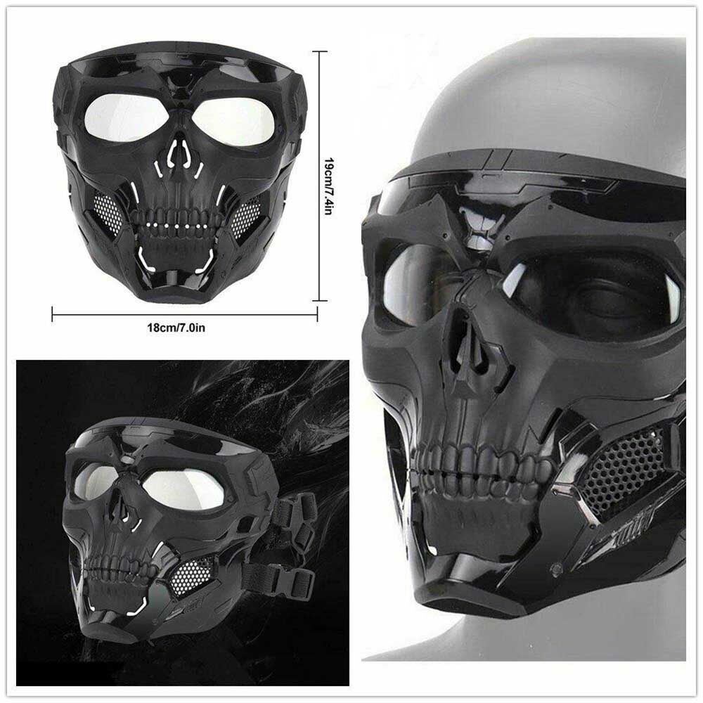 Skull Tactical Airsoft Masks Paintball Protective CS Full Face Mask Helmet Head Cosplay Headgear