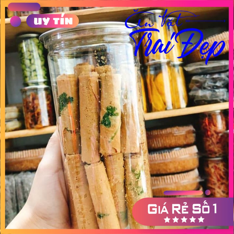 Bánh Ống Ngò Nhân Đậu Phộng hủ Pet 450g - Trai Đẹp Snack