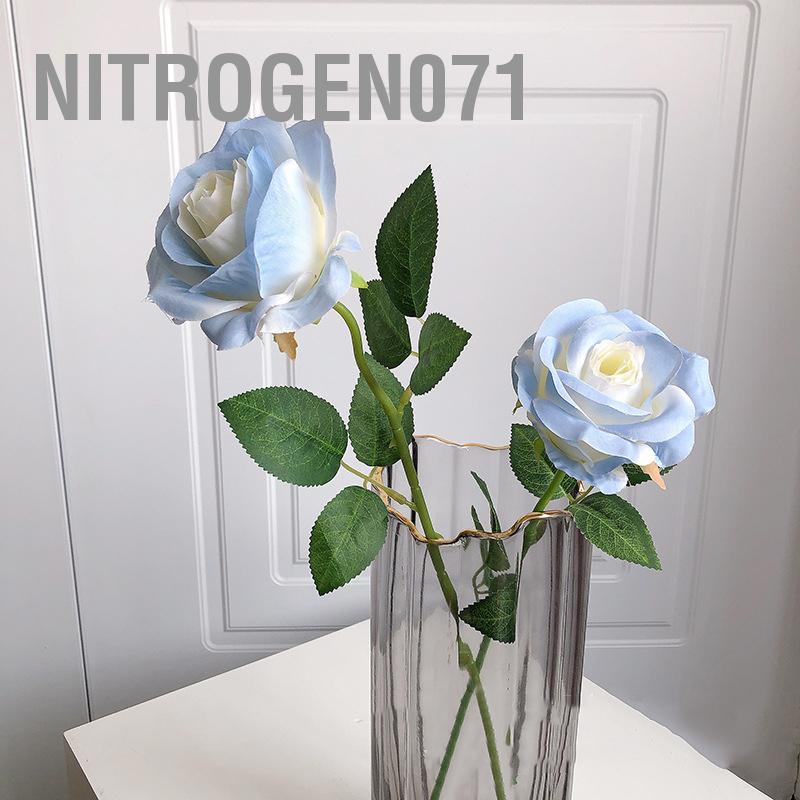 ❤️ Nitrogen071 Bó hoa hồng xanh lam băng nhân tạo 5 cái Hoa nhân tạo hồng Màu sắc tươi sáng Kéo dài Hấp dẫn Trang trí lụa Giả