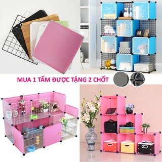 Tấm Nhựa Ghép (nhiều màu) 35x35cm Dùng Cho Tủ Ghép Đựng Đồ - Làm Quây Chuồng Thú Cưng, Chó, Mèo TẶNG 2 CHỐT/TẤM
