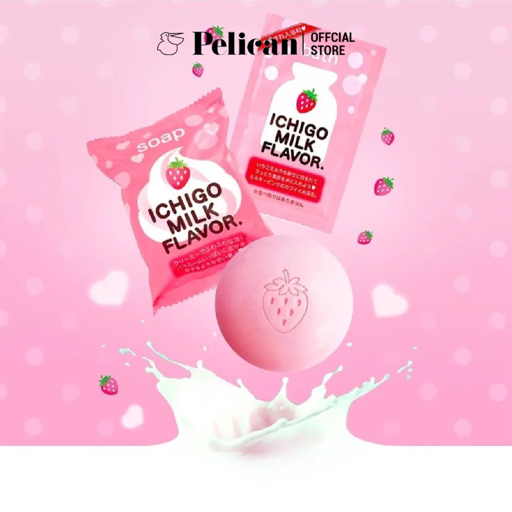 Xà phòng tắm chiết xuất từ sữa và dâu tây Pelican Petit Berry Soap 80g