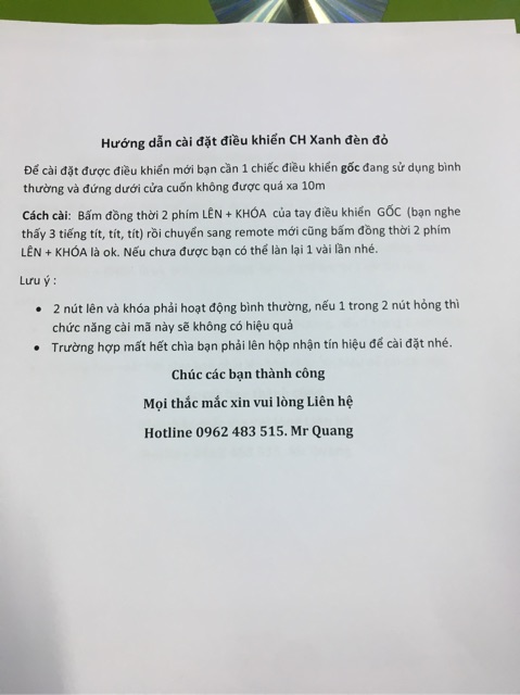 Điều khiển cửa cuốn CHF9 đa năng