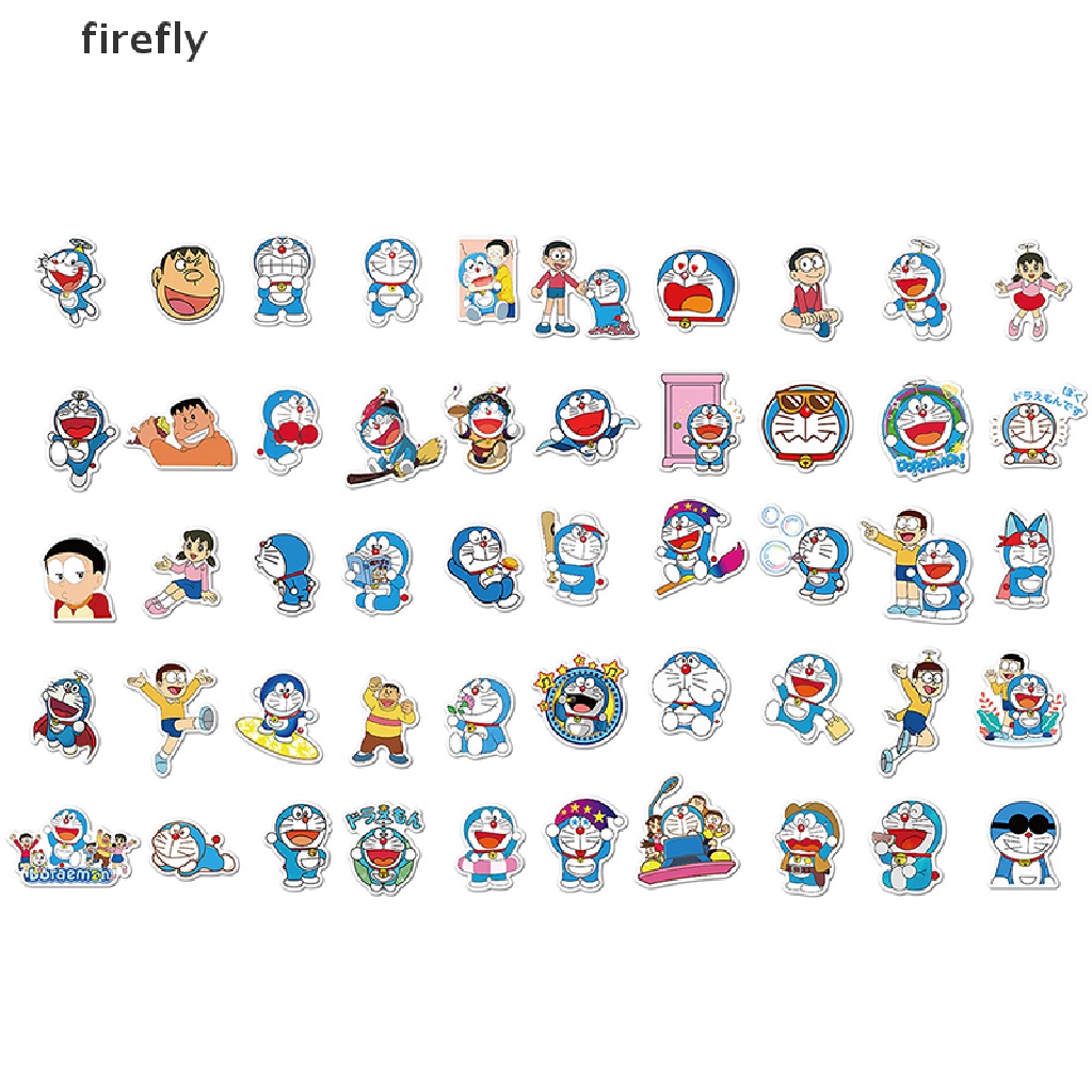 Set 50 miếng dán trang trí laptop/ xe hơi hình doraemon dễ thương