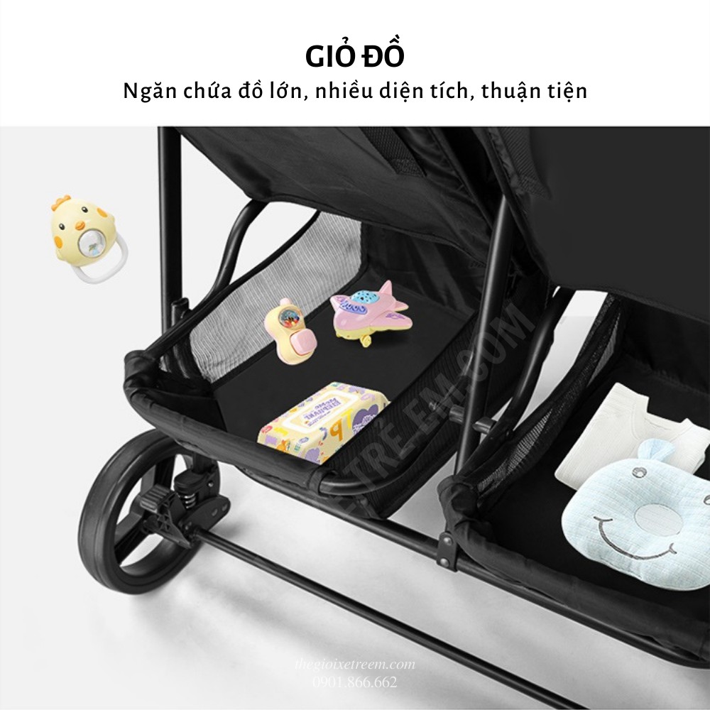 Xe đẩy đôi cho bé Seebaby T22