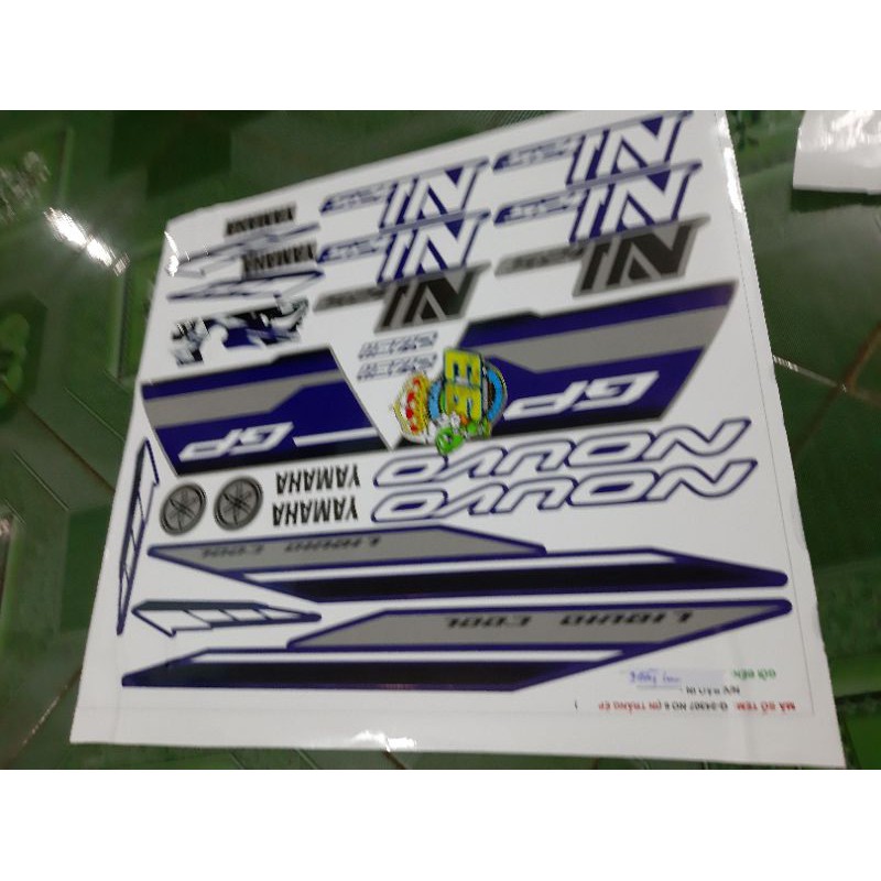 Tem rời, decal dán xe nouvo 6 xanh gp bạc
