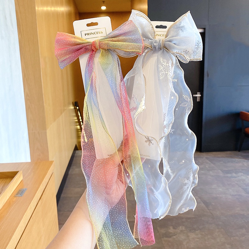 Kẹp Tóc Thắt Nơ Nhiều Màu Sắc Xinh Xắn Phong Cách Hàn Quốc Cho Bé Gái