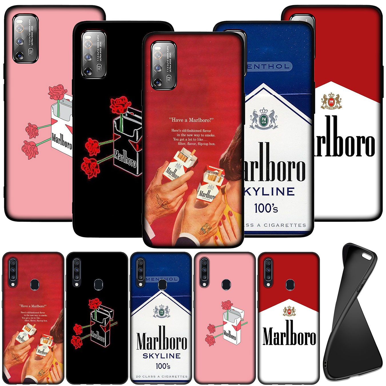 Ốp điện thoại silicon mềm họa tiết marlboro cho iPhone XR X XS Max 7 8 6 6s Plus + 6Plus 7Plus 8Plus